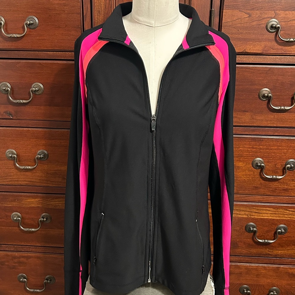 Xersion Women's Black Jacket with Pink Accents